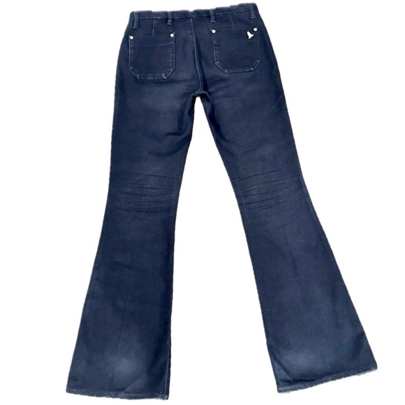 👖👠 M.I.H London Marrakesh Raw Blue Kick Flare Jeans |‎ Women’s 28 Retro 70s - Picture 2 of 8